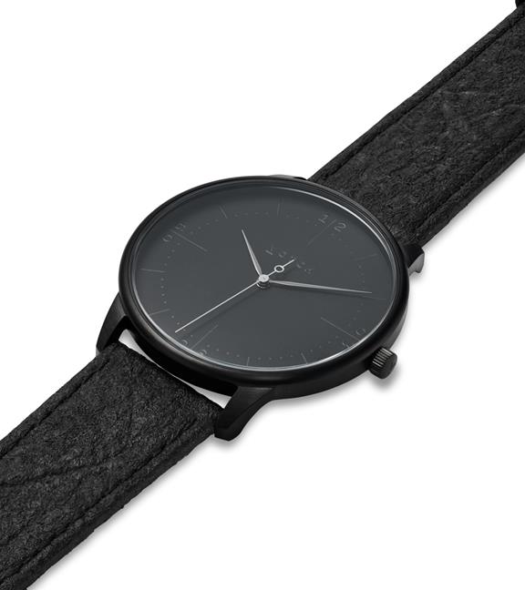 Horloge Aalto Zwart & Piñatex Met Zwart 2