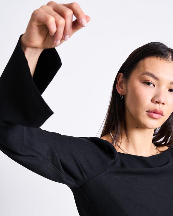 Mini-Jurk Met Vierkante Hals Glad Black from Shop Like You Give a Damn