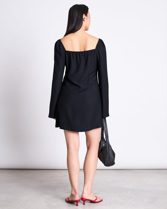 Mini-Jurk Met Vierkante Hals Glad Black from Shop Like You Give a Damn