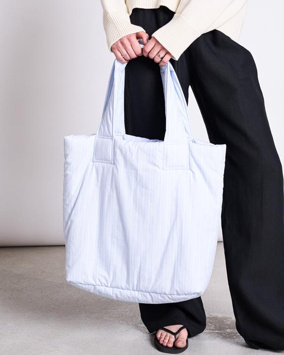 Tas Shopper Gevoerd Klein Blauw Wit Gestreept from Shop Like You Give a Damn