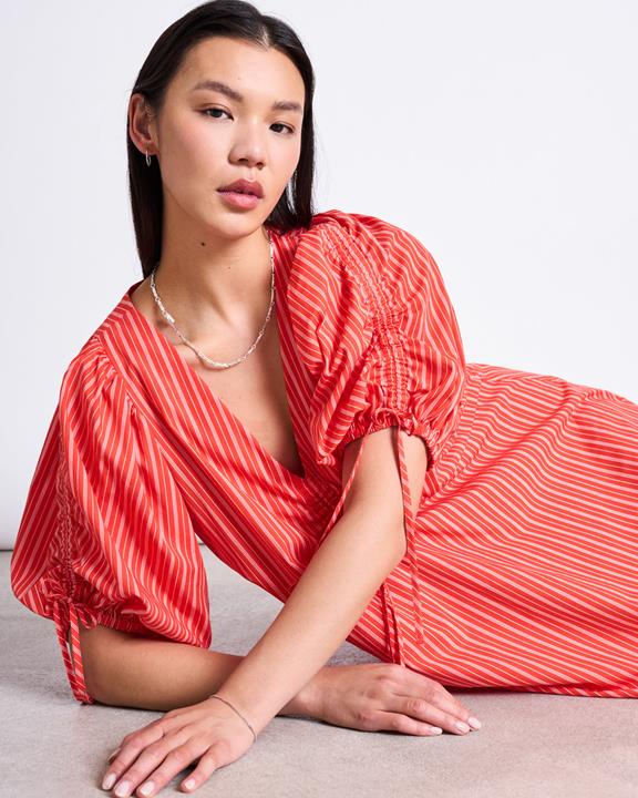 Maxi-Jurk Kersenrood En Wit Gestreept from Shop Like You Give a Damn