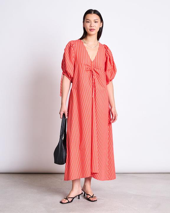 Maxi-Jurk Kersenrood En Wit Gestreept from Shop Like You Give a Damn