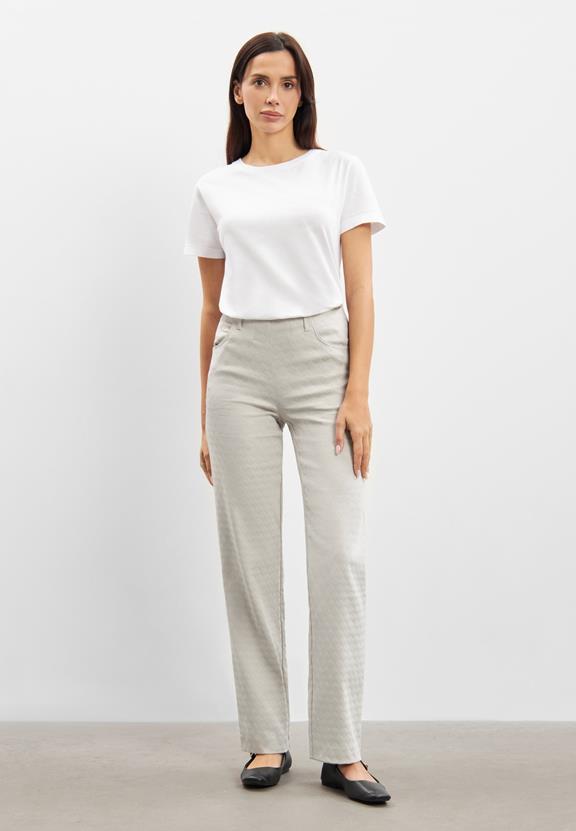 Broek Tracy Straight Ml Grijs Zand Jacquard from Shop Like You Give a Damn