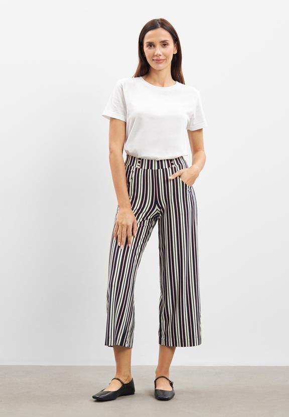 Broek Donna Loose Jersey Crop Nautical Stripe via Shop Like You Give a Damn