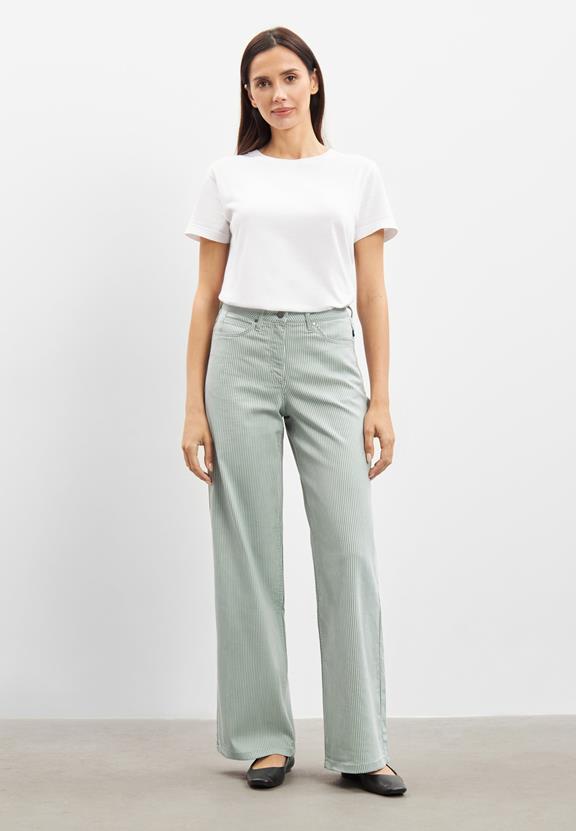 Broek Carol Loose Ml Sage Stripe from Shop Like You Give a Damn
