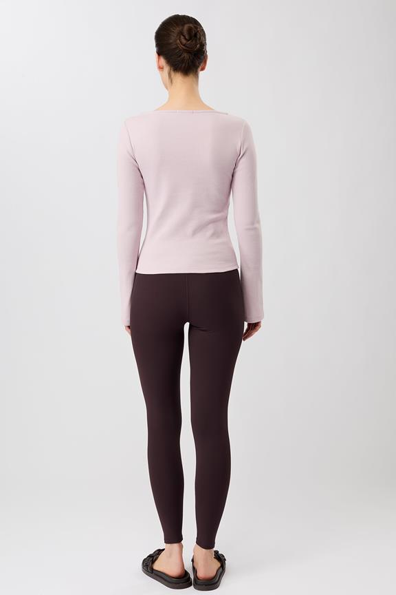 Lange Mouw Geribbelde Boothalslijn Mauve Roze from Shop Like You Give a Damn