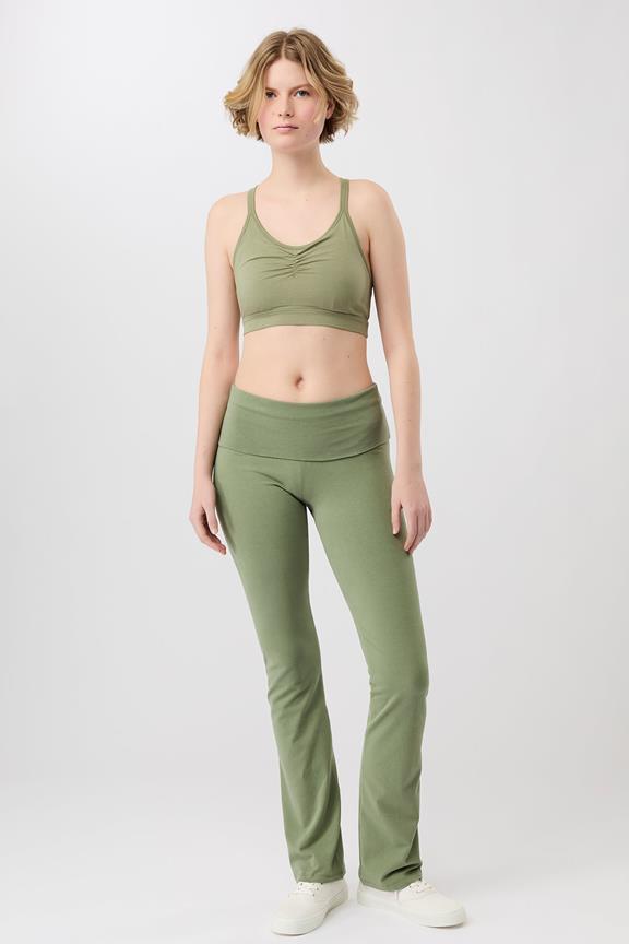Yogabroek Classic Rolldown Mossy Bark Groen from Shop Like You Give a Damn