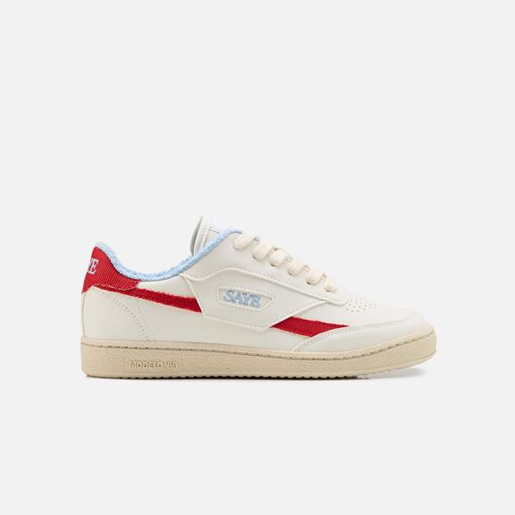 Sneakers M89 Icon Scharlakenrood & Hemelsblauw via Shop Like You Give a Damn