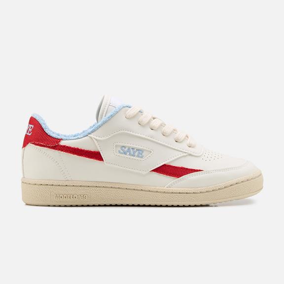 Sneakers M89 Icon Scharlakenrood & Hemelsblauw from Shop Like You Give a Damn