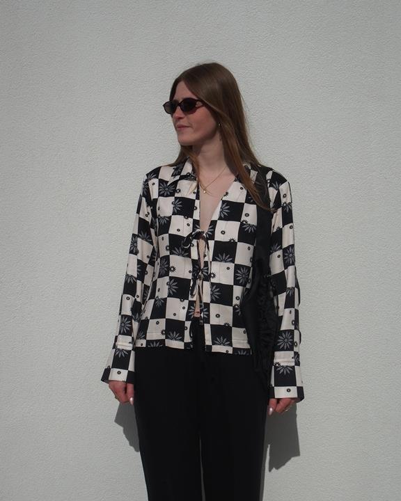 Blouse Stropdas Kaluz Bloemen Vierkante Print from Shop Like You Give a Damn