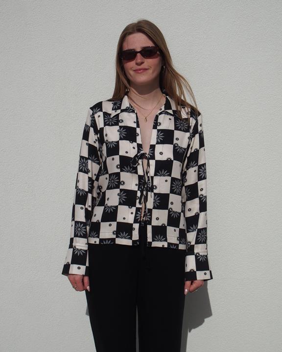 Blouse Stropdas Kaluz Bloemen Vierkante Print from Shop Like You Give a Damn