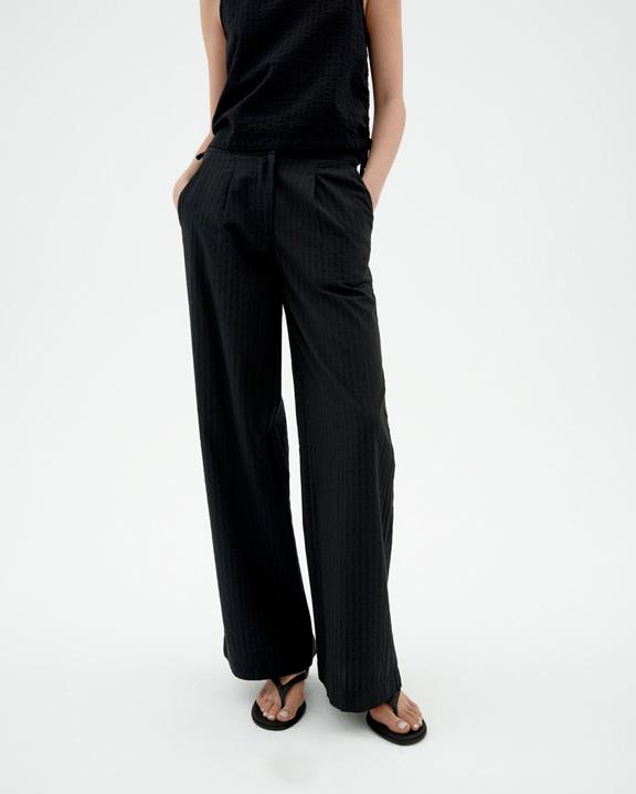 Broek Seersucker Manolita Zwart via Shop Like You Give a Damn