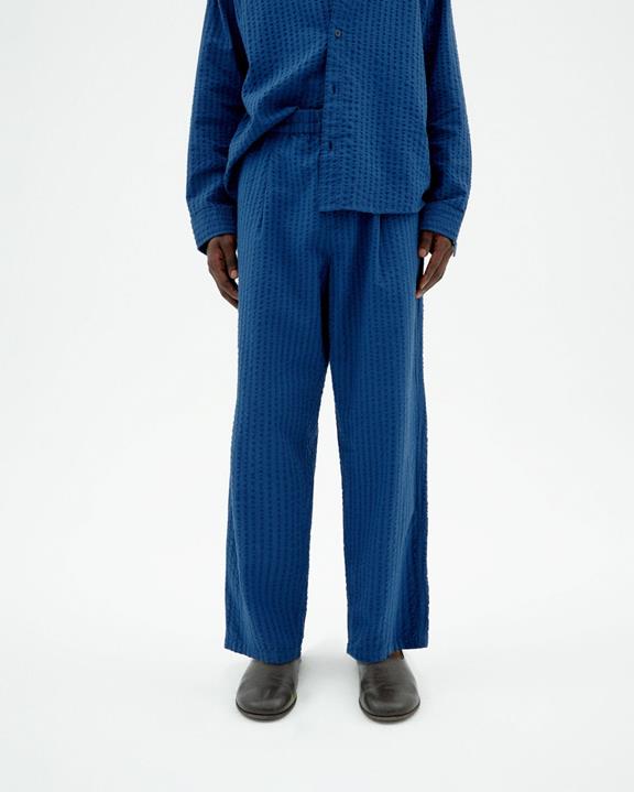 Broek Seersucker Luc Blauw via Shop Like You Give a Damn