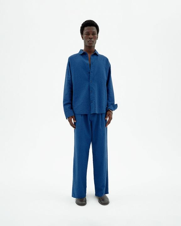 Broek Seersucker Luc Blauw from Shop Like You Give a Damn