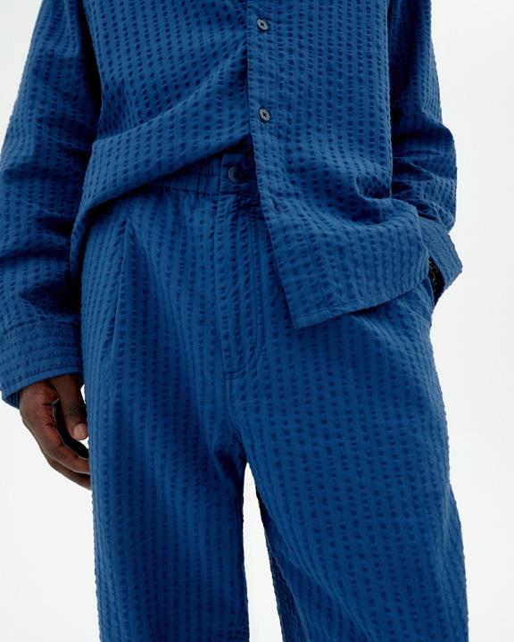 Broek Seersucker Luc Blauw from Shop Like You Give a Damn