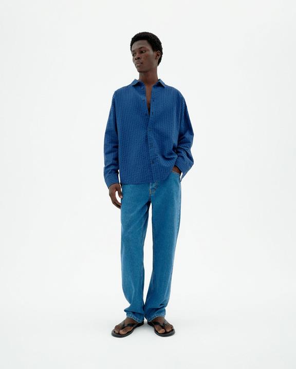 Shirt Seersucker Haru Blauw from Shop Like You Give a Damn