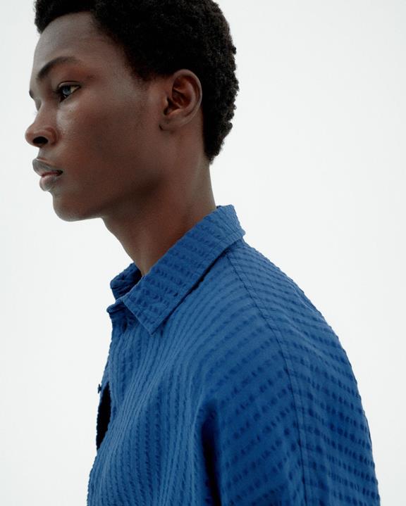 Shirt Seersucker Haru Blauw from Shop Like You Give a Damn