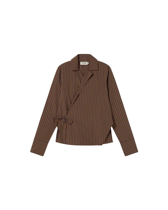 Blouse Lenie Bruin Gestreept from Shop Like You Give a Damn