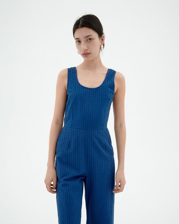 Jumpsuit Seersucker Raflesia Blauw from Shop Like You Give a Damn