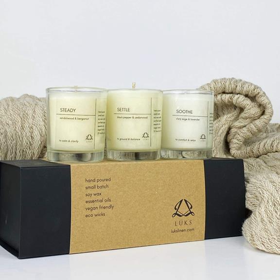 Soy Candle Trio Steady, Settle & Soothe 1