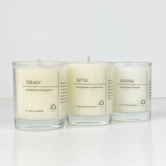 Soy Candle Trio Steady, Settle & Soothe 2