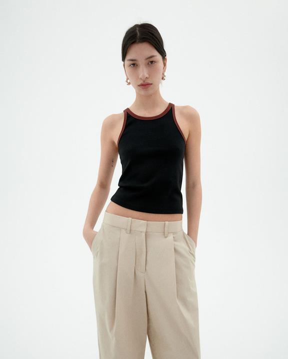 Top Harriet Contrast Zwart via Shop Like You Give a Damn