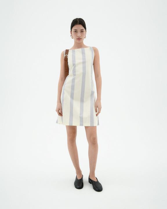Jurk Cecile Gestreept Bruin En Blauw via Shop Like You Give a Damn