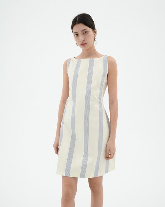 Jurk Cecile Gestreept Bruin En Blauw from Shop Like You Give a Damn