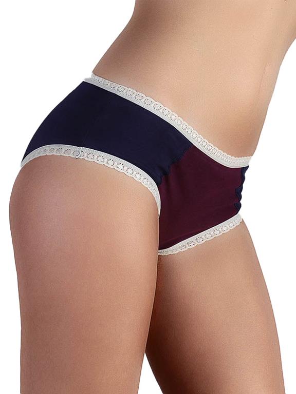 Multipack X6 Slips Hipster Met Kant Bordeaux/Donkerblauw from Shop Like You Give a Damn