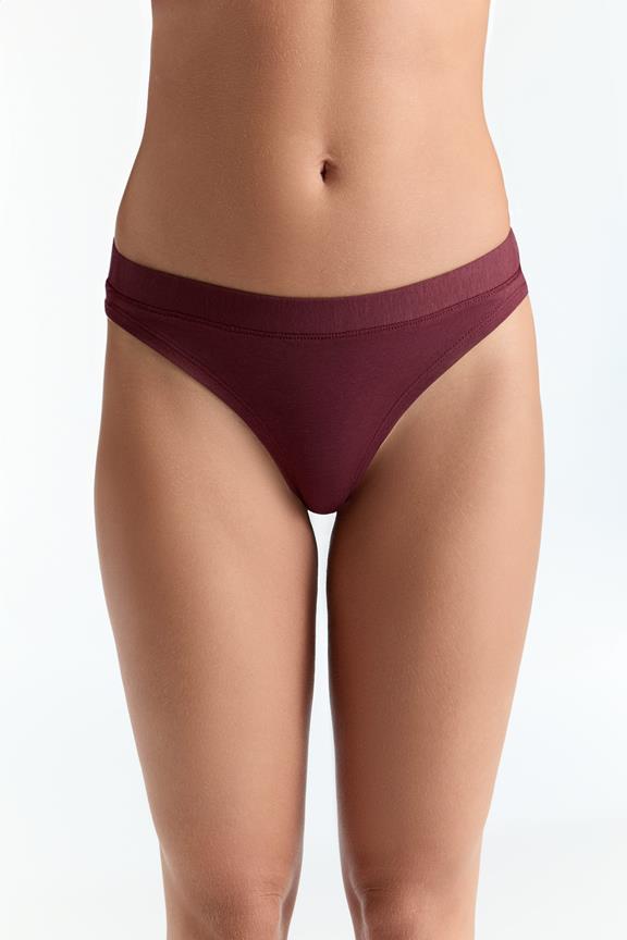 Multipack X2 Thong High Cut Bordeauxrood from Shop Like You Give a Damn