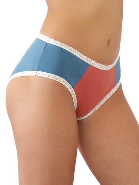 Multipack X4 Slips Hipster Met Kant Denim Blauw from Shop Like You Give a Damn