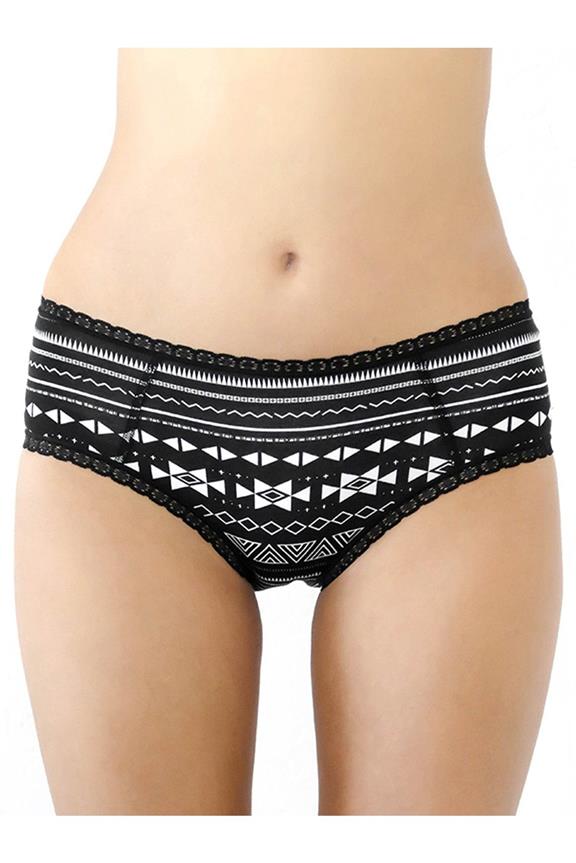 Multipack 6x Slips Hipster Met Kant Geometrisch Zwart & Wit from Shop Like You Give a Damn