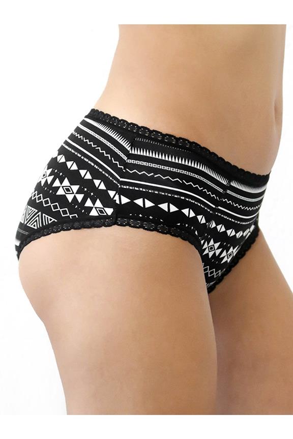 Multipack 6x Slips Hipster Met Kant Geometrisch Zwart & Wit from Shop Like You Give a Damn