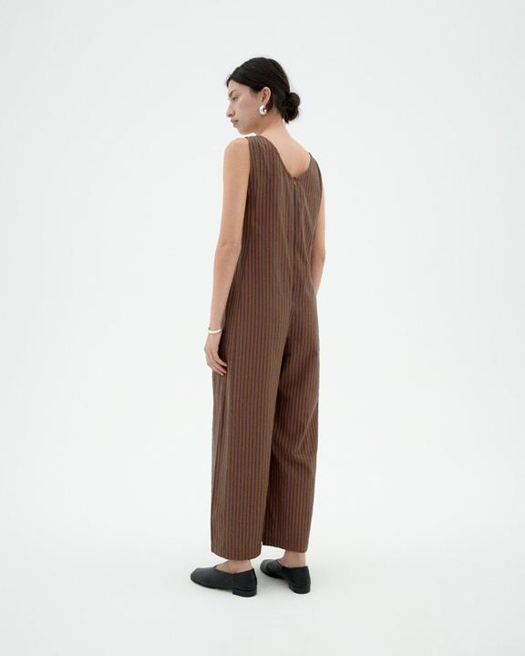 Jumpsuit Los Janis Bruin Gestreept from Shop Like You Give a Damn