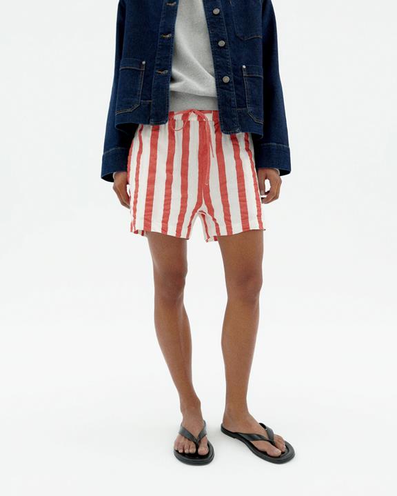 Shorts Seersucker Geranium Gestreept Rood via Shop Like You Give a Damn