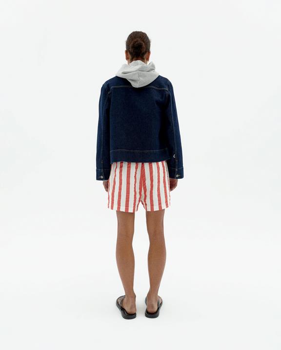 Shorts Seersucker Geranium Gestreept Rood from Shop Like You Give a Damn