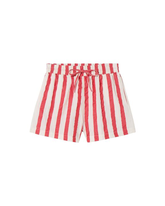 Shorts Seersucker Geranium Gestreept Rood from Shop Like You Give a Damn