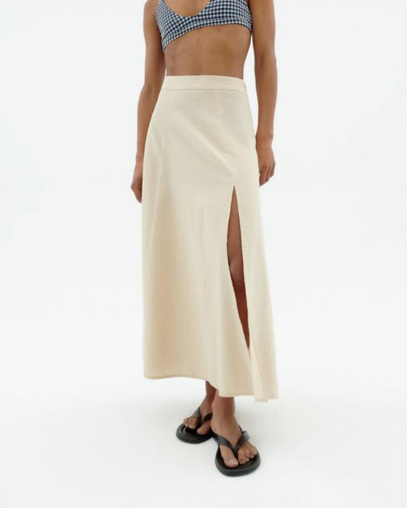 Midi-Rok Tora Ecru via Shop Like You Give a Damn