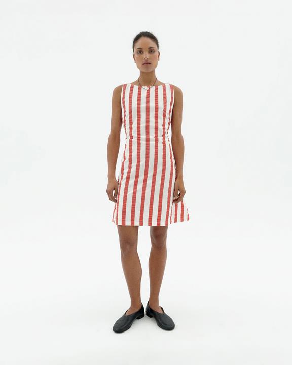 Jurk Seersucker Cecile Gestreept Rood via Shop Like You Give a Damn