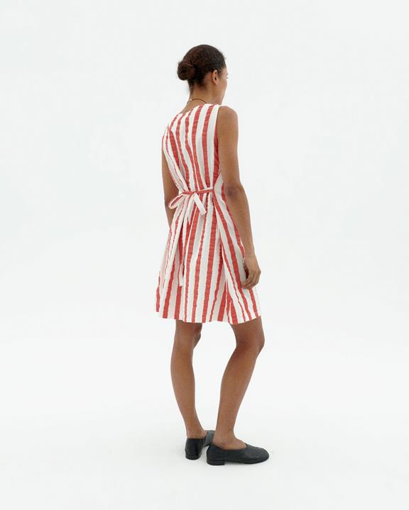 Jurk Seersucker Cecile Gestreept Rood from Shop Like You Give a Damn