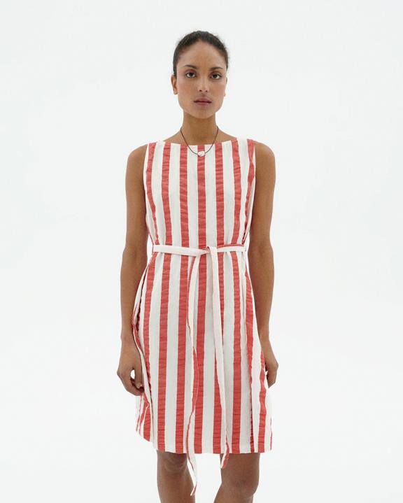 Jurk Seersucker Cecile Gestreept Rood from Shop Like You Give a Damn