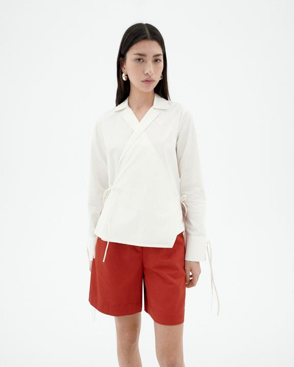 Wikkelblouse Lenie Wit via Shop Like You Give a Damn