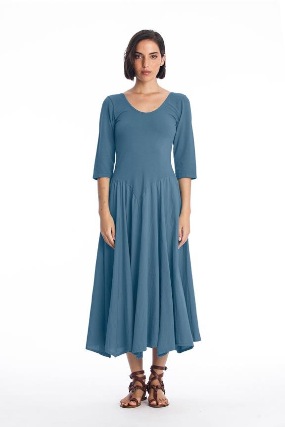 Midi-Jurklook Blauw via Shop Like You Give a Damn