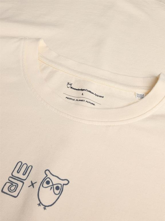 T-Shirt Met Borstprint Beige from Shop Like You Give a Damn