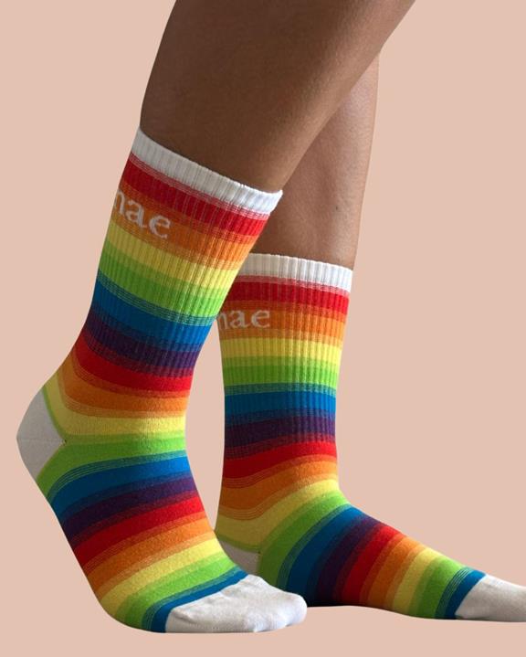 Sokken Regenboog Wit via Shop Like You Give a Damn