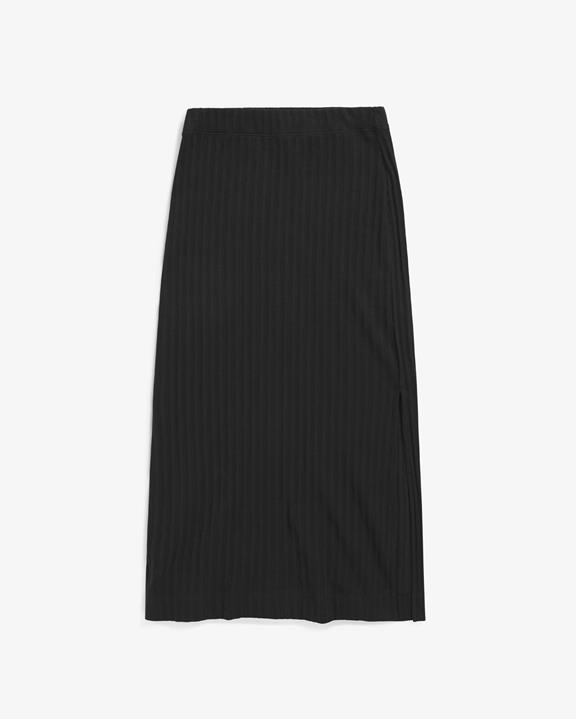 Rok Midi Geribbeld Zwart from Shop Like You Give a Damn