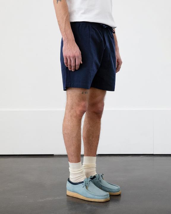 Shorts Seersucker Marineblauw from Shop Like You Give a Damn