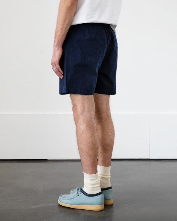 Shorts Seersucker Marineblauw from Shop Like You Give a Damn
