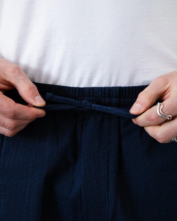 Shorts Seersucker Marineblauw from Shop Like You Give a Damn
