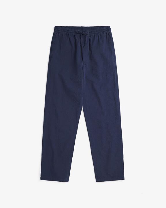 Broek Seersucker Marineblauw via Shop Like You Give a Damn